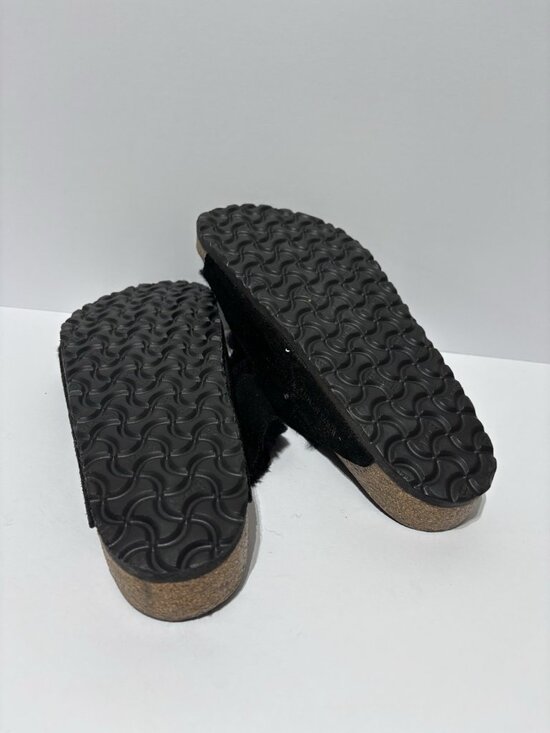 Birkenstock Men’s Arizona Shearling Suede Sandals Black, Size US 10 M, EUR 43 main image 5